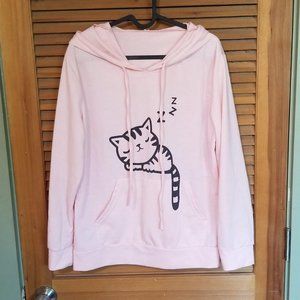 Kawaii Sleepy Cat Hoodie with Ears